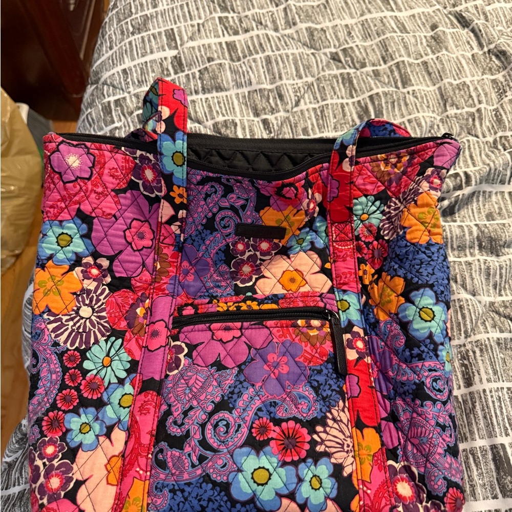 Vera Bradley Pink and Blue Floral Tote Bag